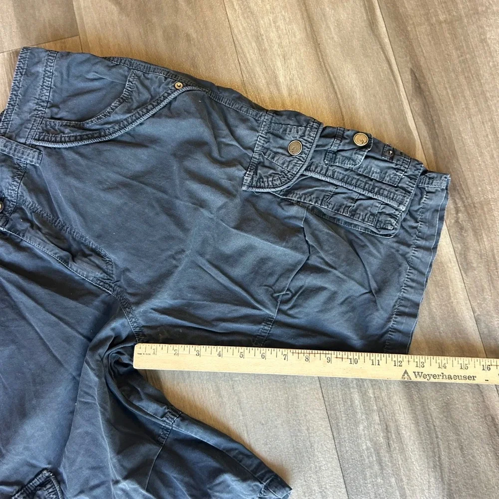 Xray Jeans Mens Cargo Shorts Navy Blue Faded Size 36 Multi Pocket Utility Casual